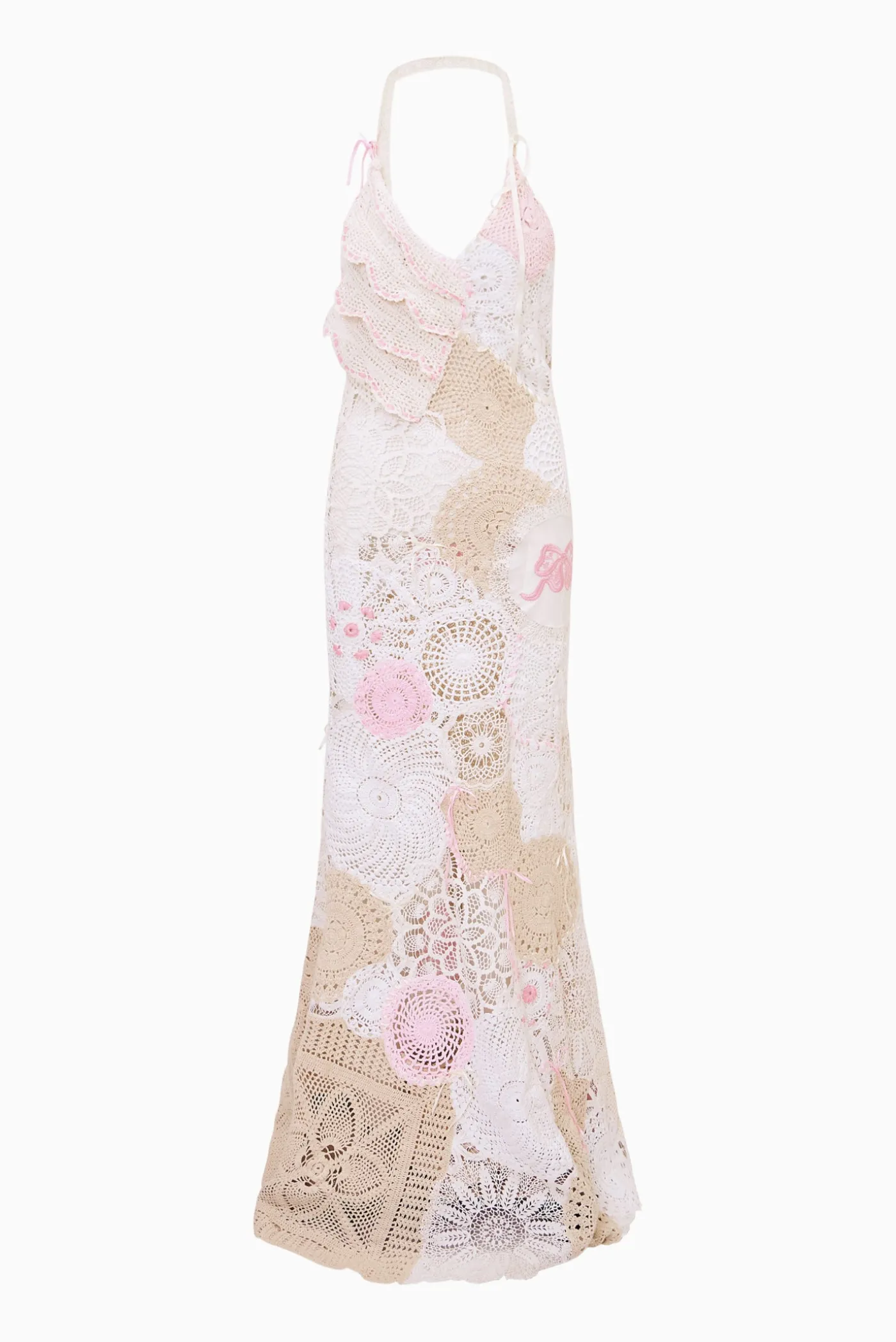 Adalita Patchwork Crochet Maxi Dress