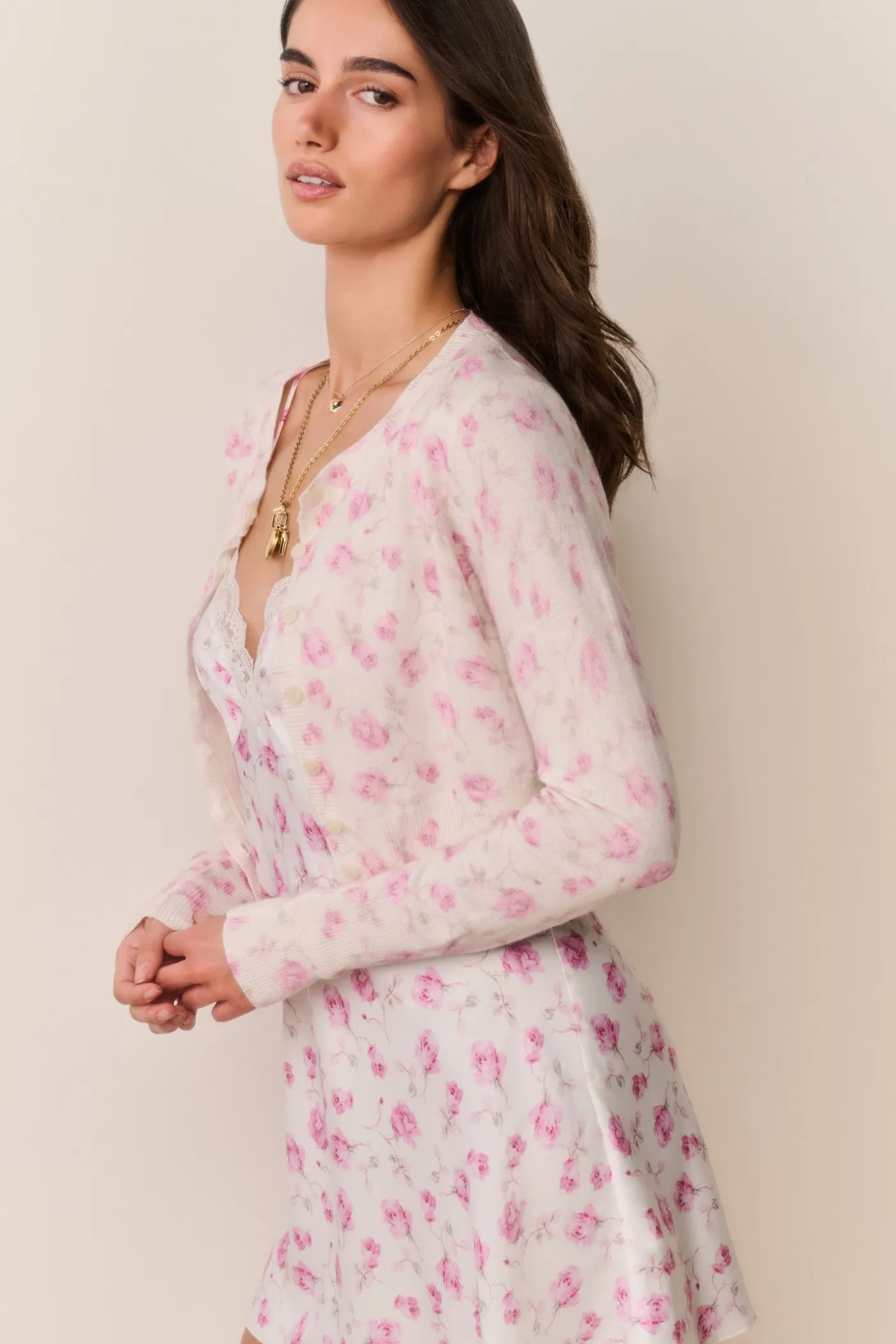 Adeanne Heirloom Print Cotton Cardigan