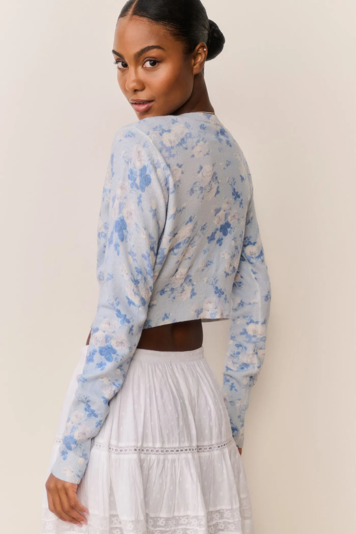 Adeanne Heirloom Print Cotton Cardigan