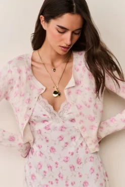 Adeanne Heirloom Print Cotton Cardigan