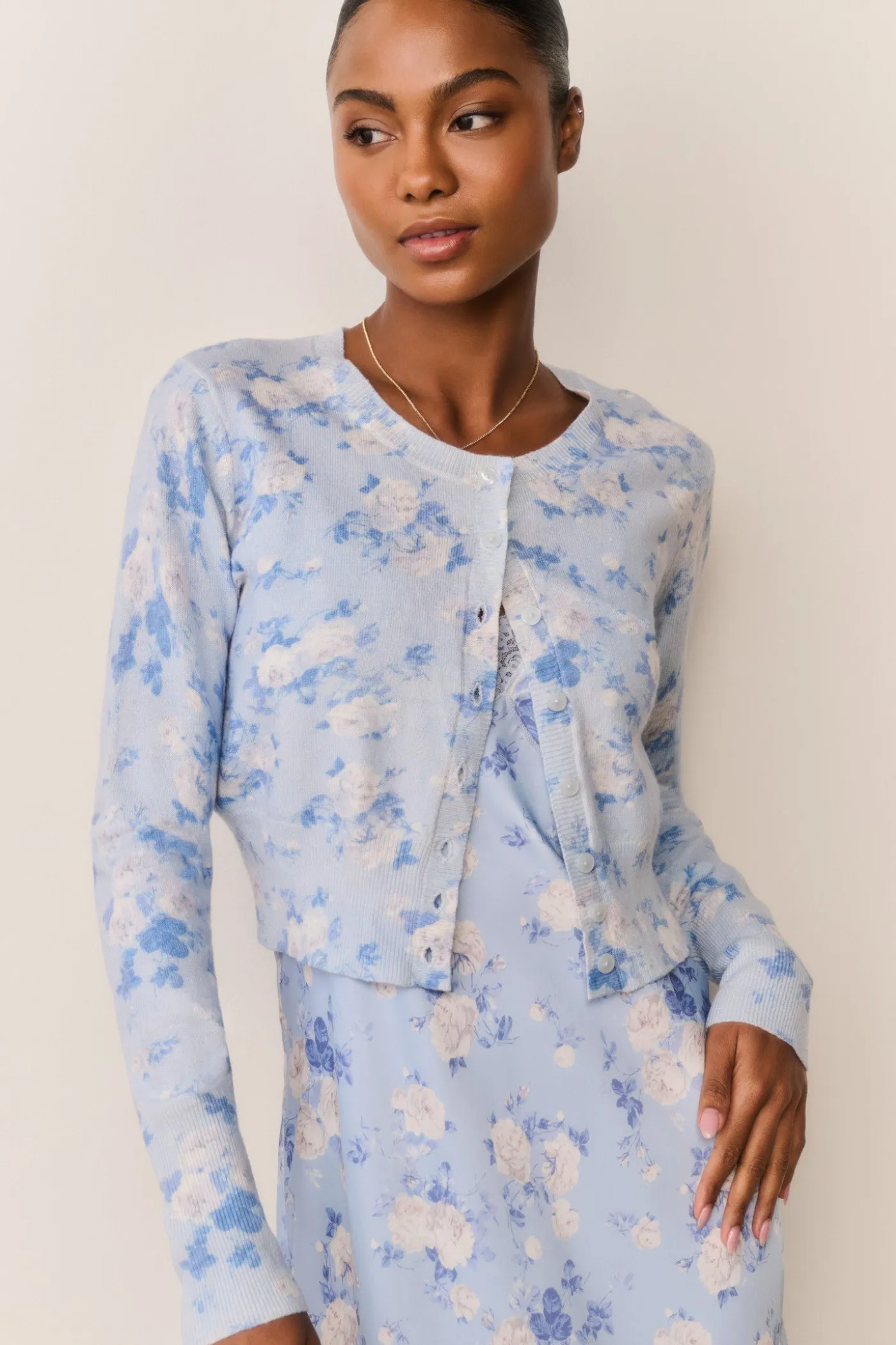 Adeanne Heirloom Print Cotton Cardigan