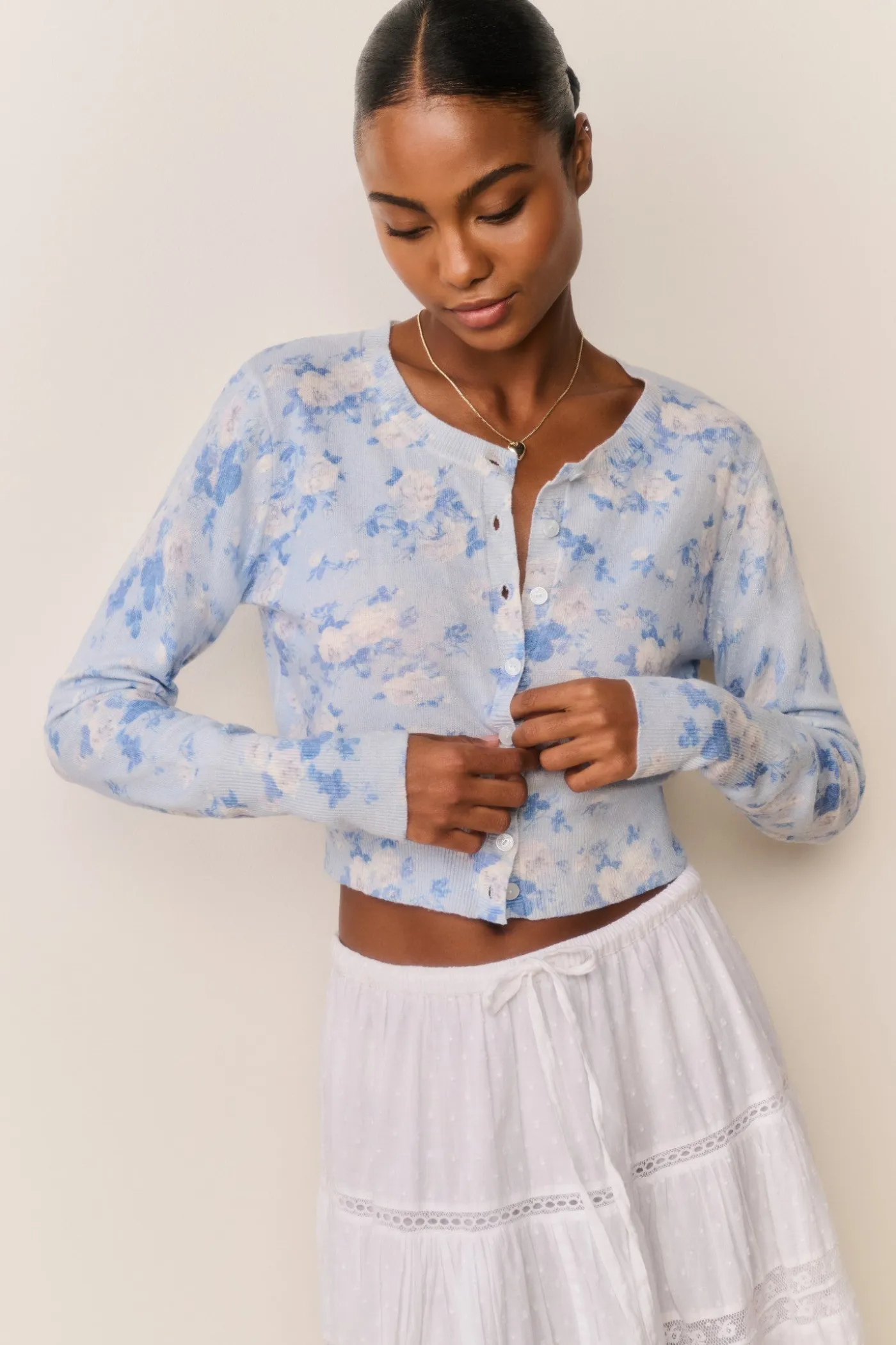 Adeanne Heirloom Print Cotton Cardigan