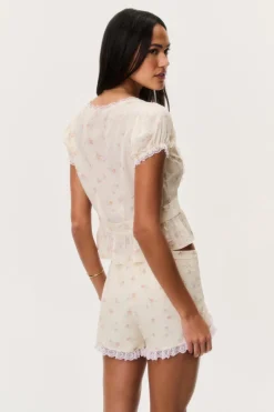 Adina Lace-Trimmed Floral Shorts