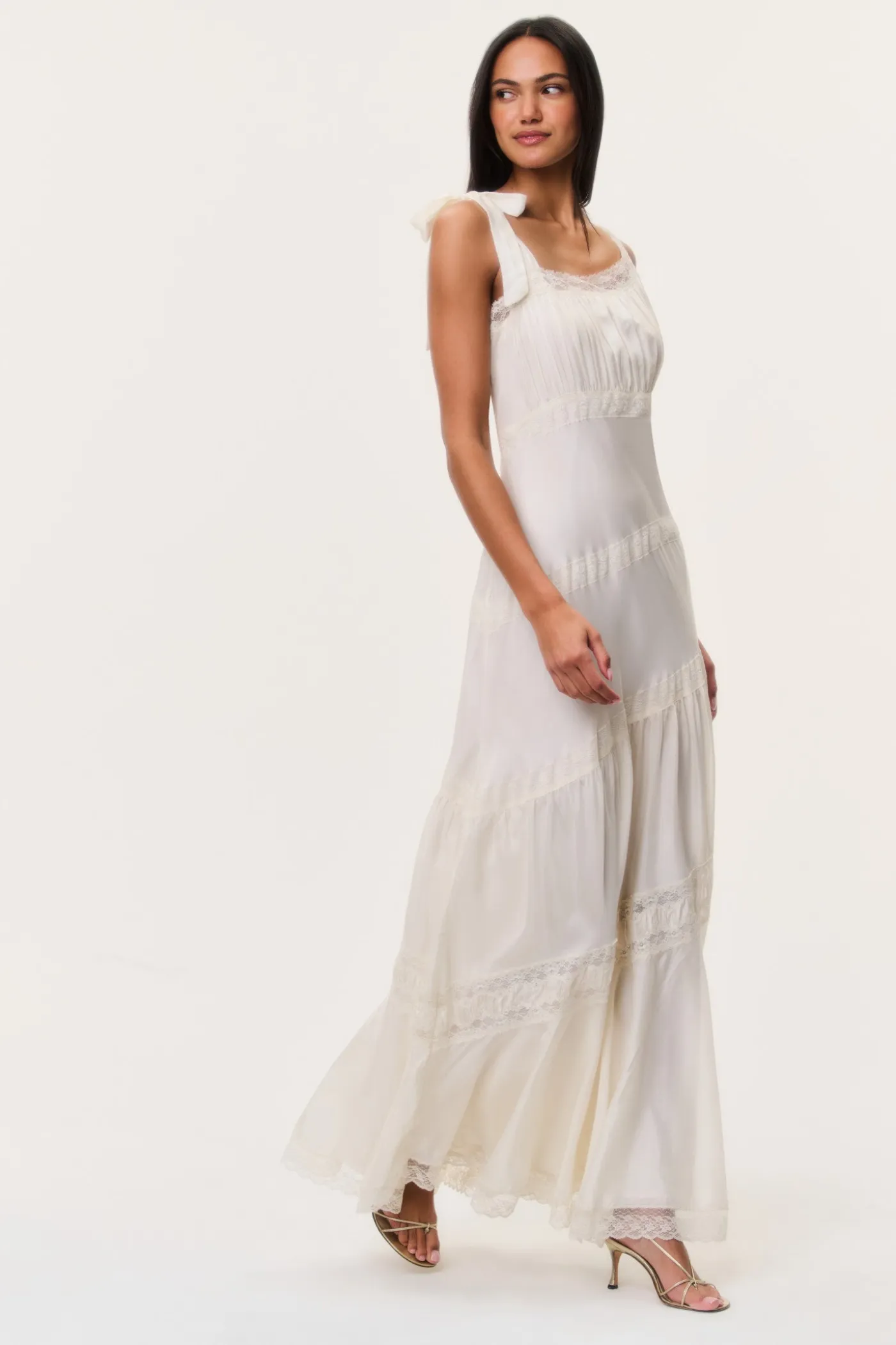 Andresy Silk Asymmetrical Maxi Dress