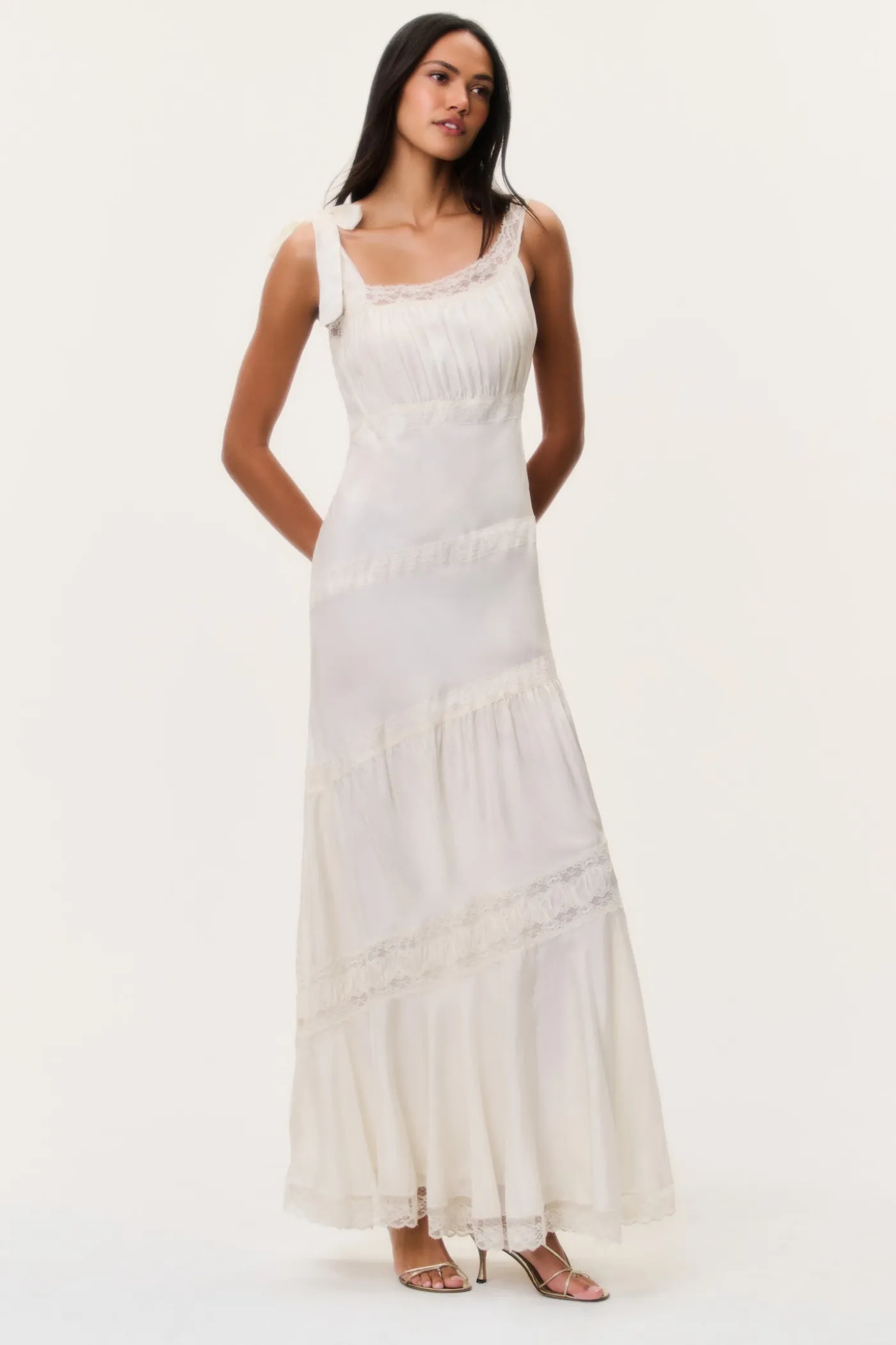 Andresy Silk Asymmetrical Maxi Dress