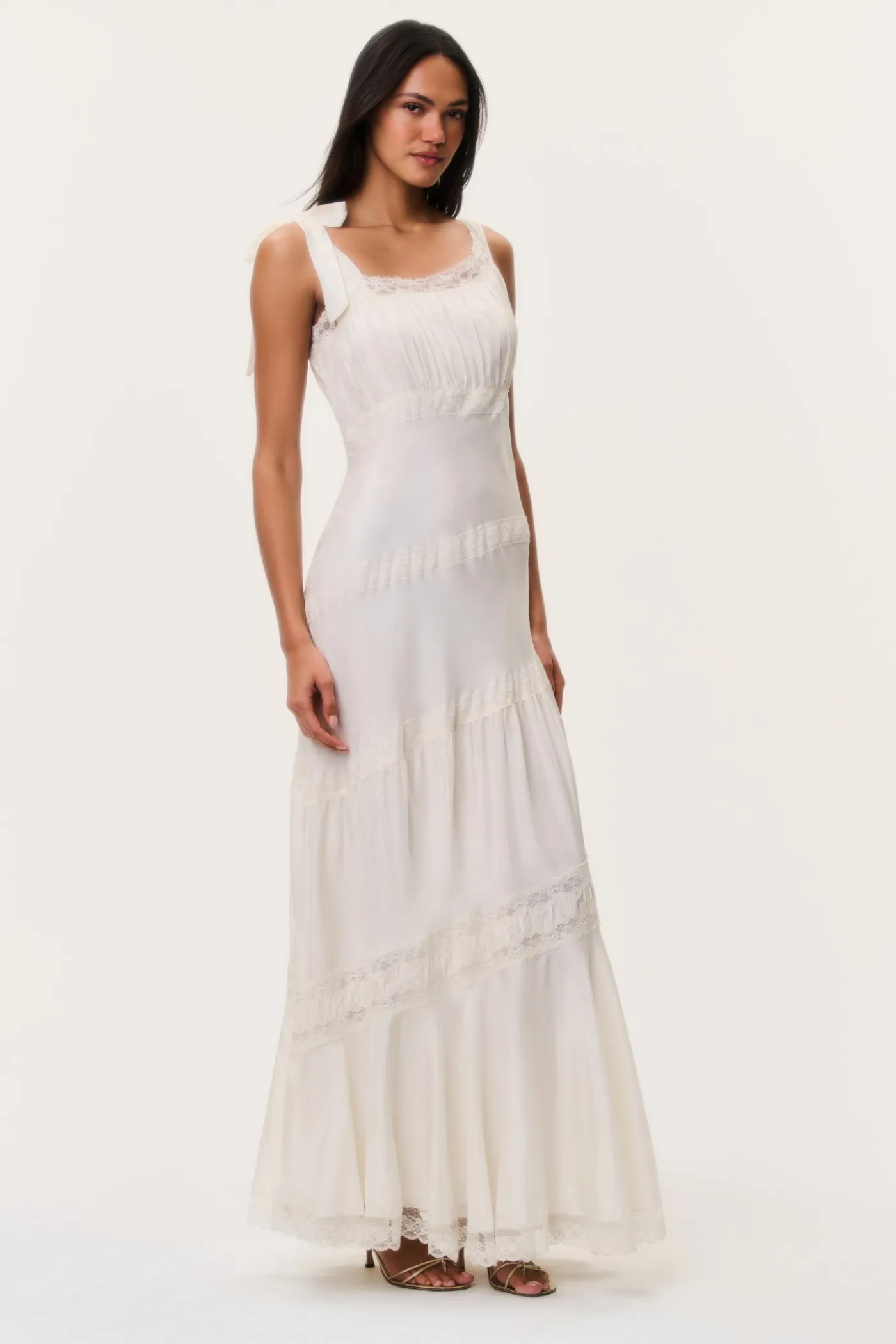 Andresy Silk Asymmetrical Maxi Dress