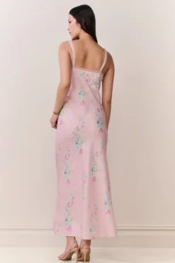 Annabeth Satin Floral Maxi Slip Dress