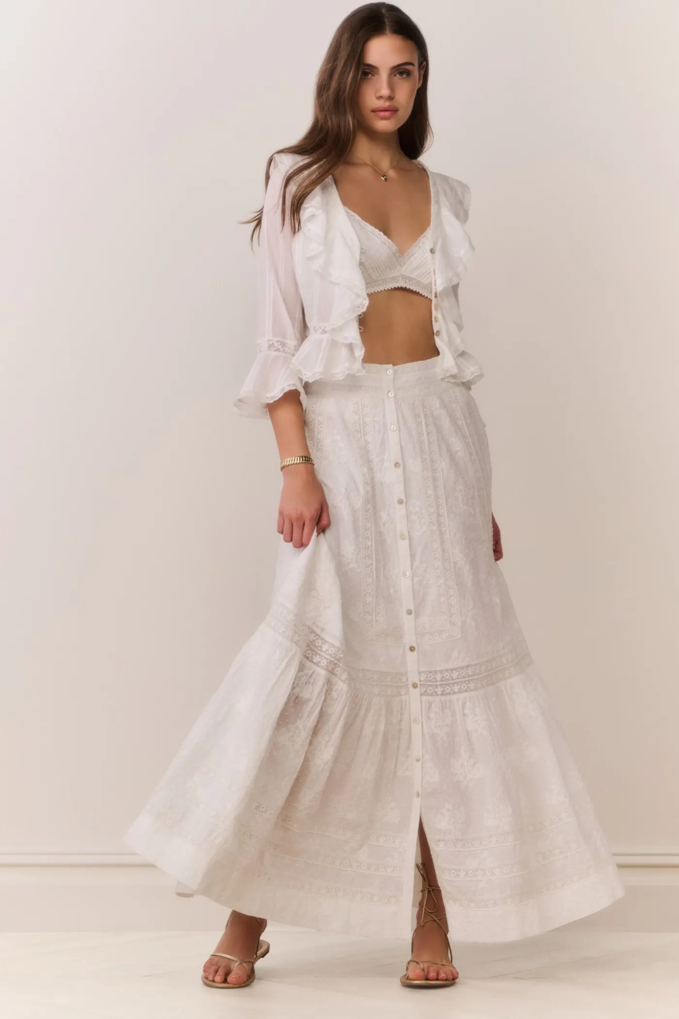 Araminta Cotton Victorian Maxi Skirt
