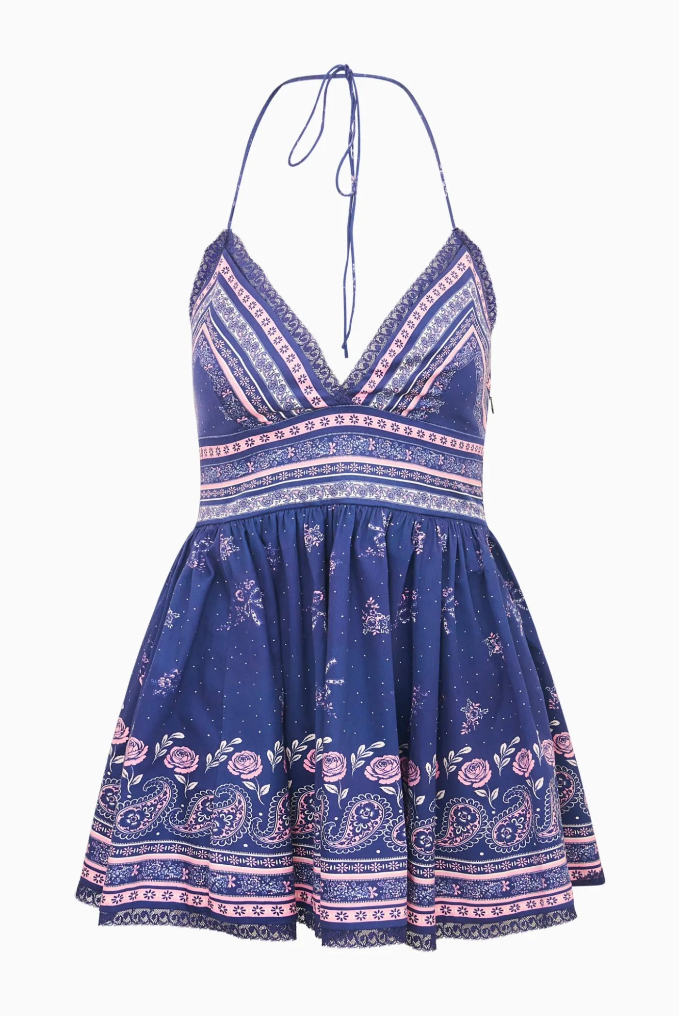 Arletta Cotton Bandana Print Mini Dress