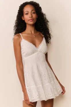 Azar Cotton Bandana Eyelet Mini Dress