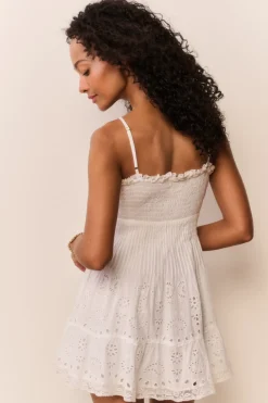 Azar Cotton Bandana Eyelet Mini Dress