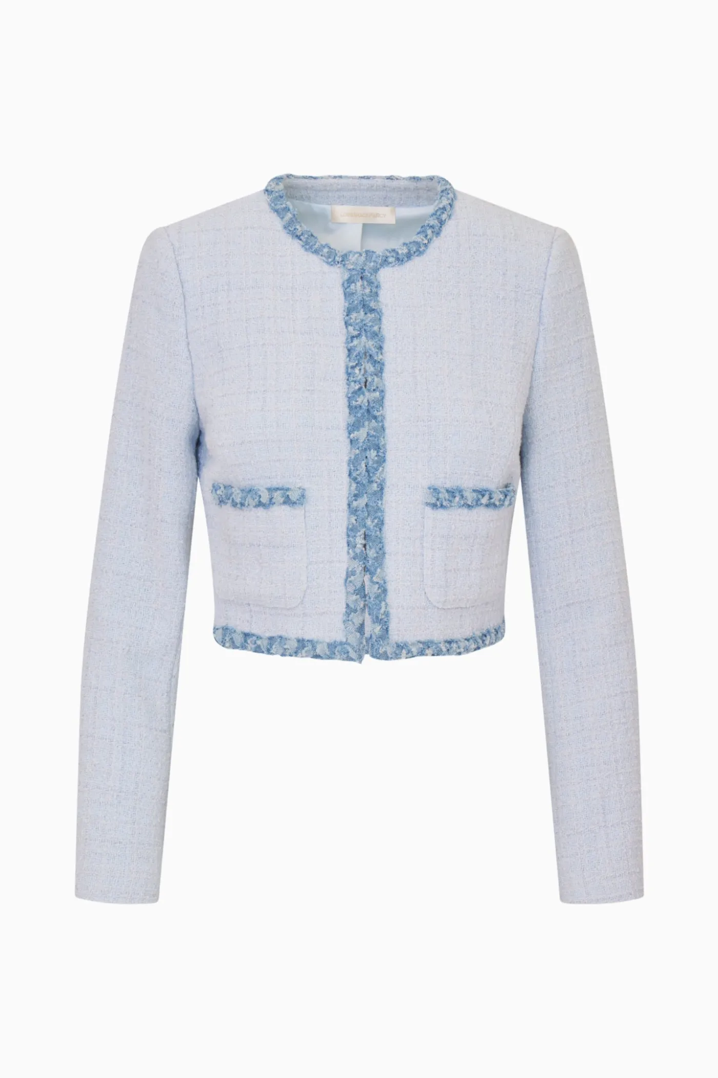 Azula Denim-Trimmed Tweed Jacket