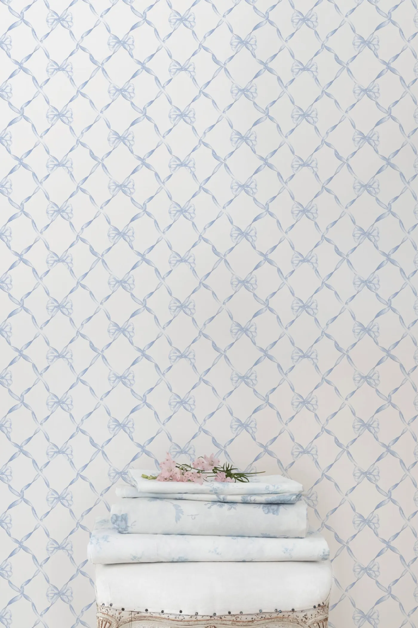 Baby Bow Blue Bella Standard Wallpaper