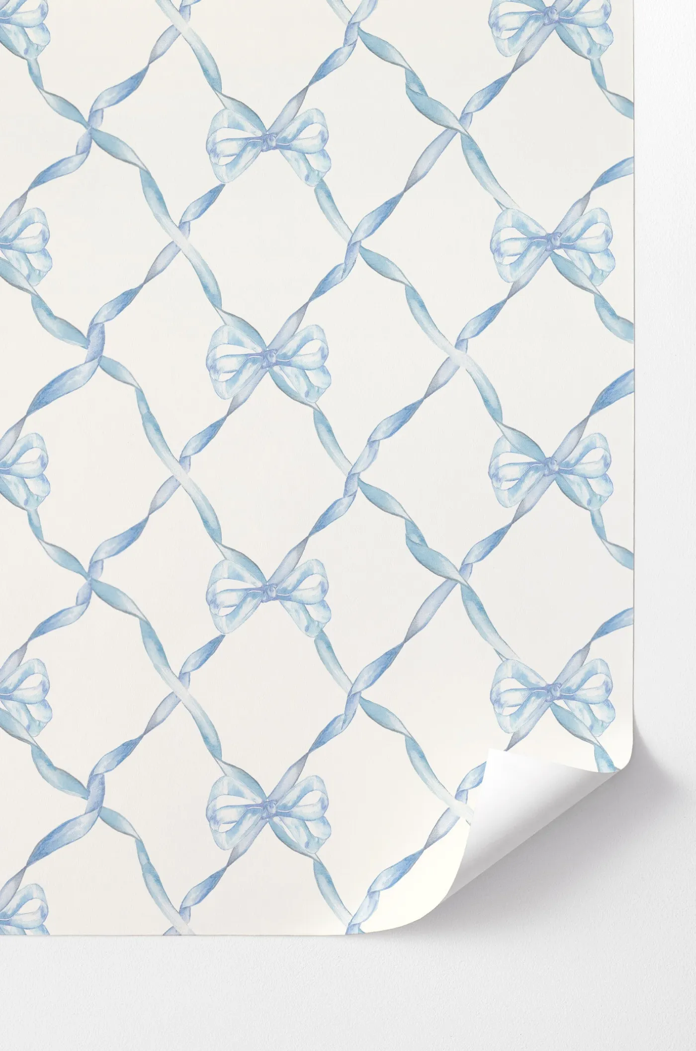 Baby Bow Blue Peel and Stick Wallpaper