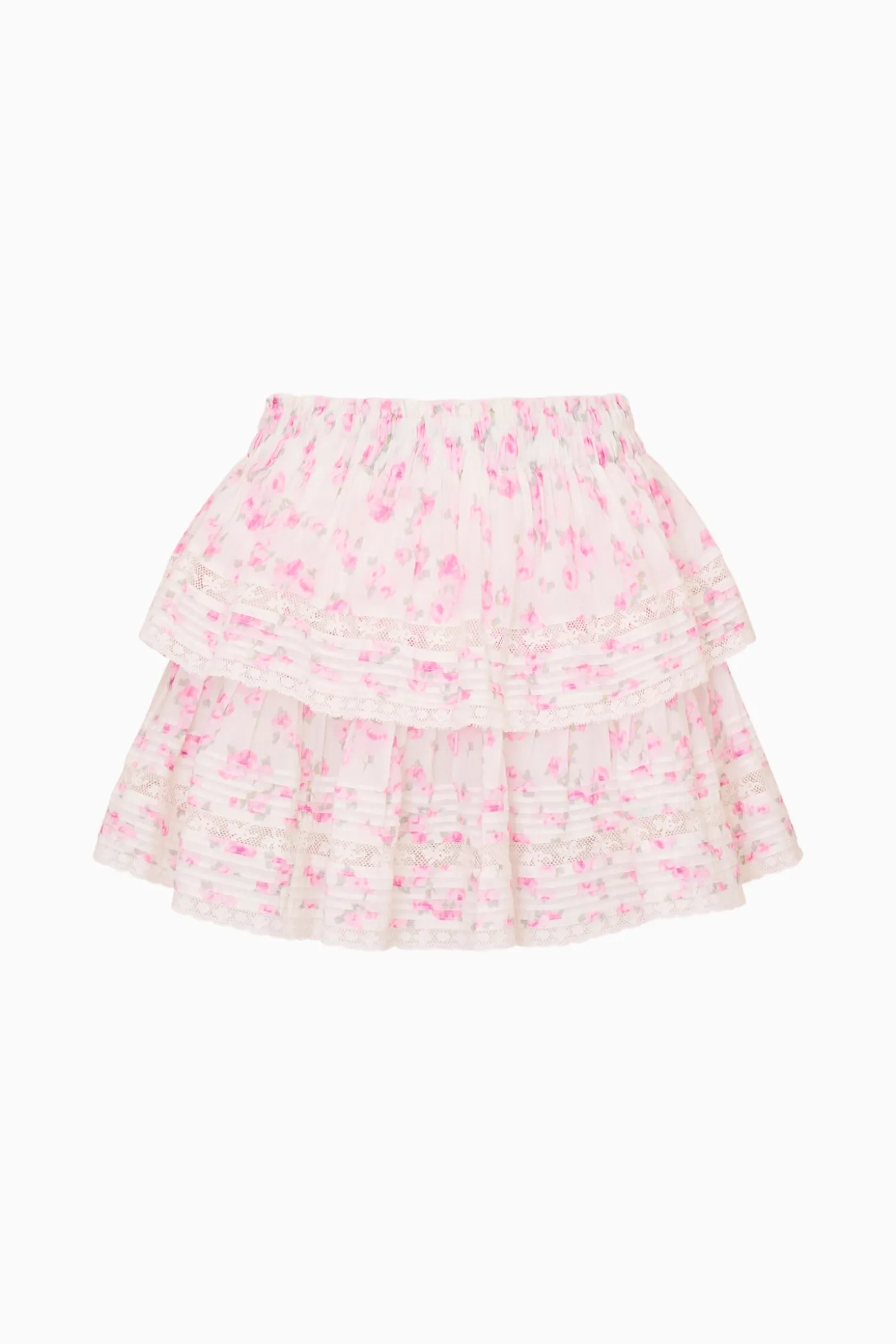 Blooming Floral Ruffle Mini Skirt