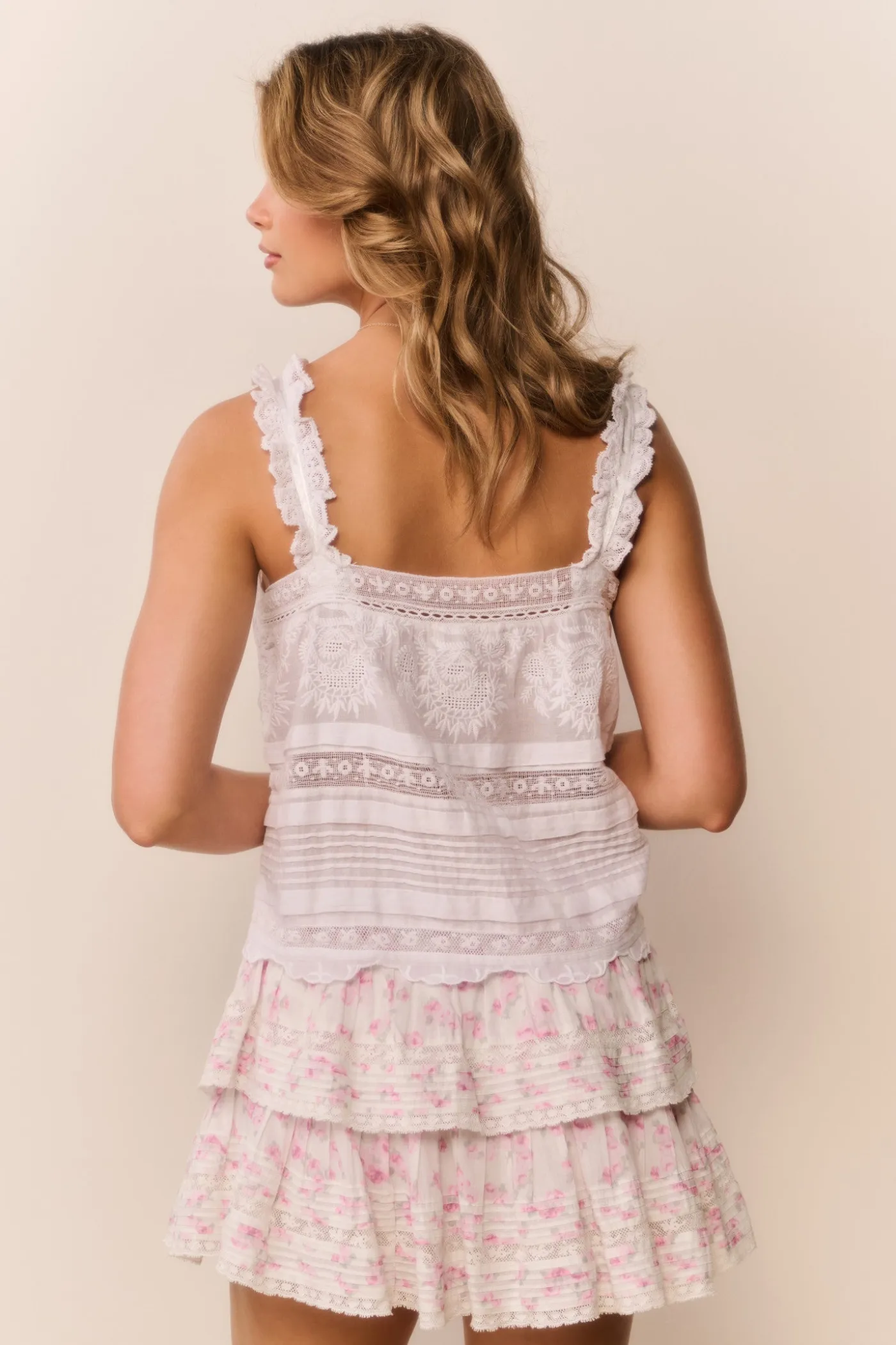 Blooming Floral Ruffle Mini Skirt