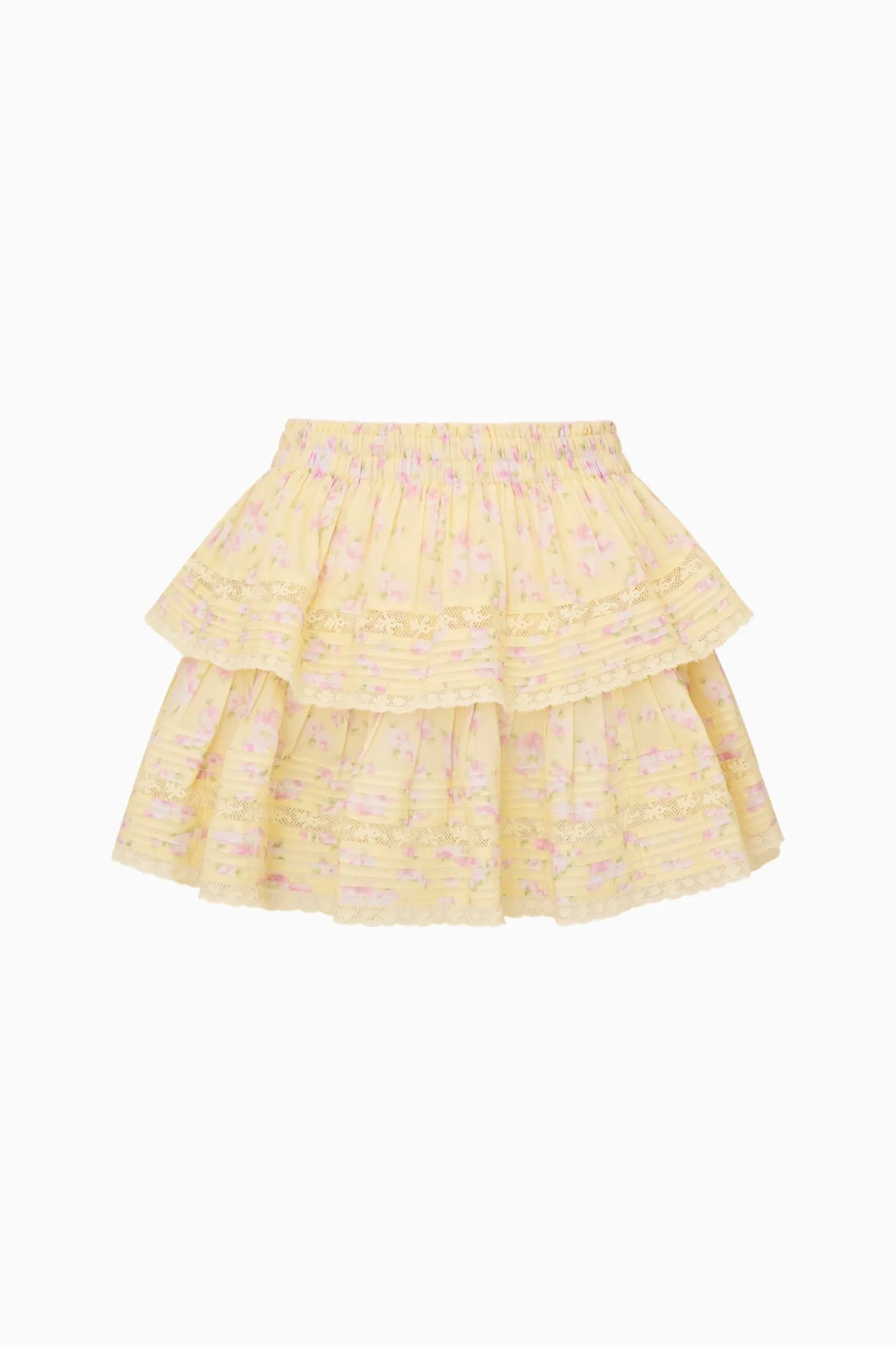 Blooming Floral Ruffle Mini Skirt