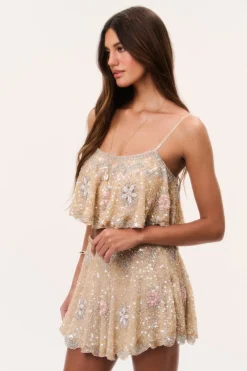 Bramble Beaded Sequin Mini Skirt