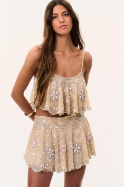 Bramble Beaded Sequin Mini Skirt