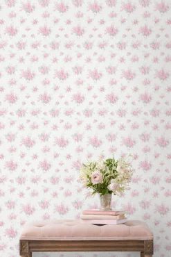 Breezy Ikat Rose Standard Wallpaper