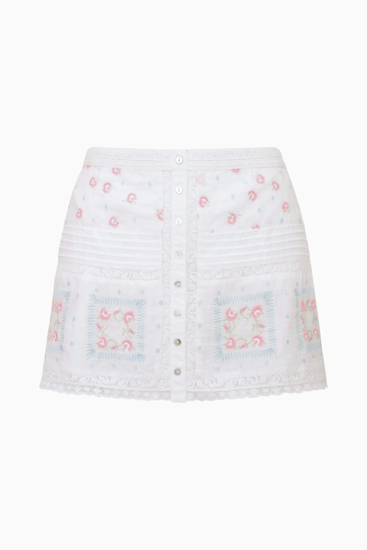 Bresson Embroidered Cotton Mini Skirt