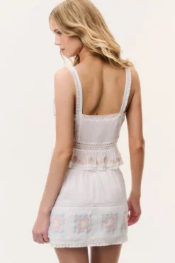 Bresson Embroidered Cotton Mini Skirt