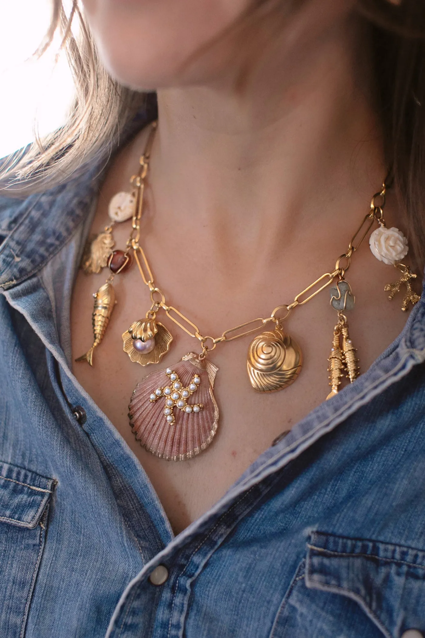 Brinker+Eliza Montauk Shell Necklace