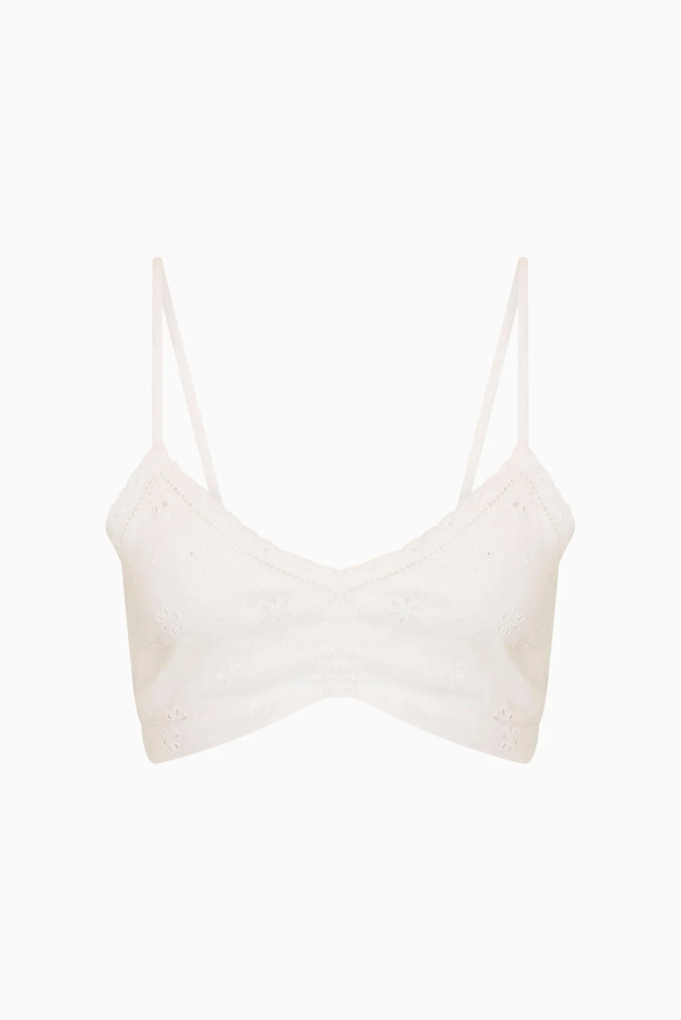 Brynnette Eyelet Linen Bralette Top