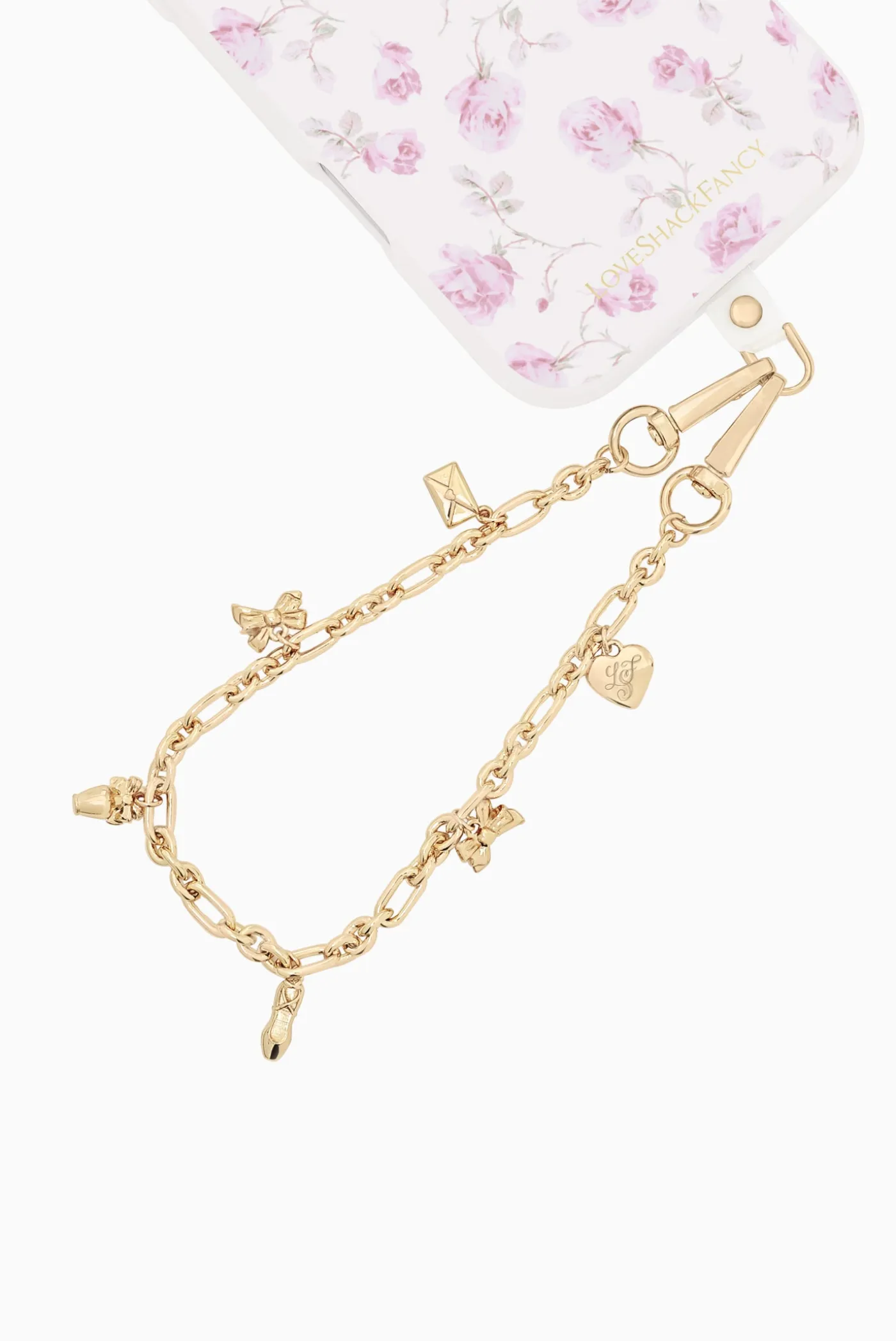 Case-Mate x LoveShackFancy Anchor Card Phone Charm - Gold w/ Charms