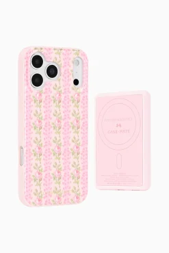 Case-Mate x LoveShackFancy 5K mAh Wireless Portable Charger Works with MagSafe - Blooming Heirloom