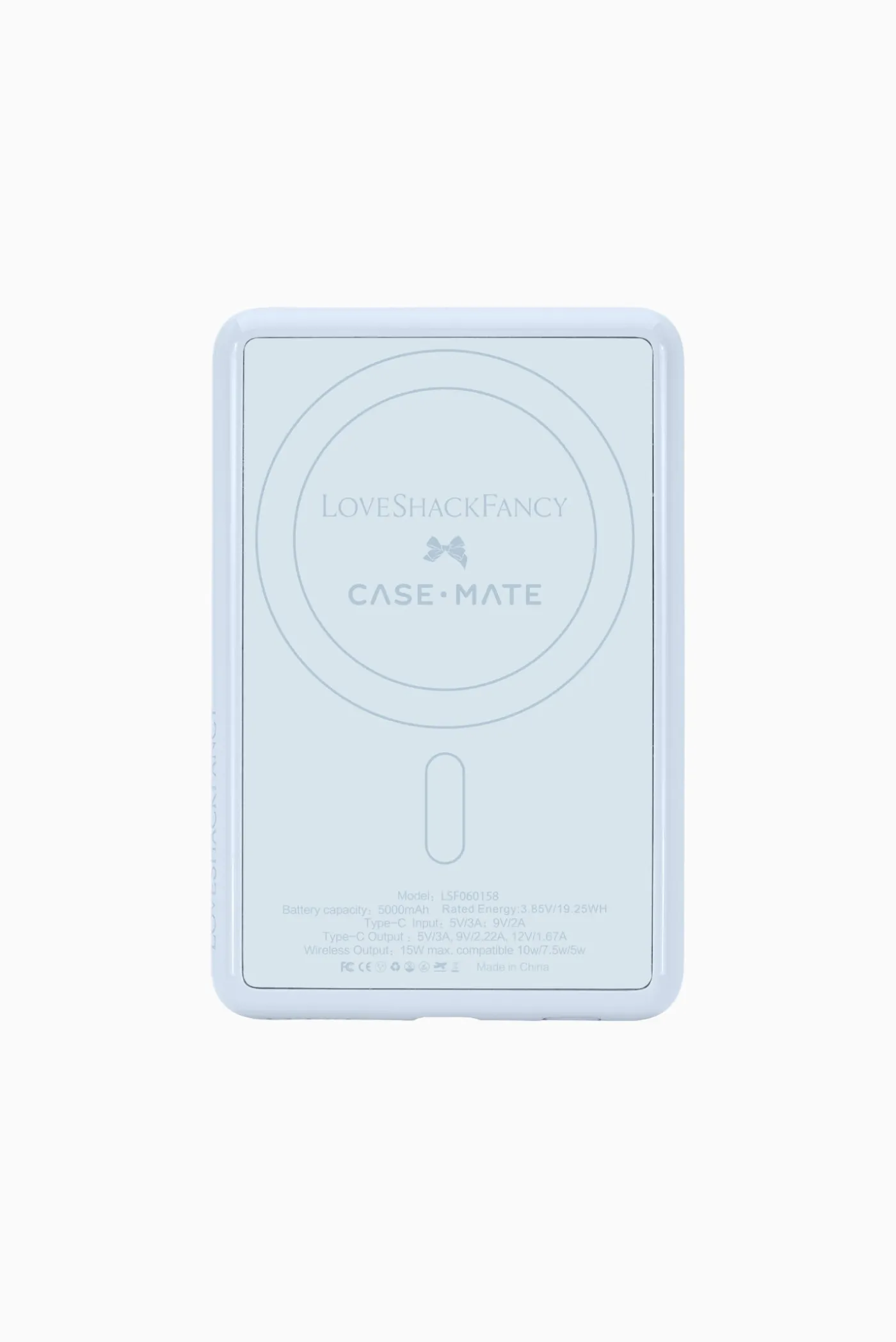 Case-Mate x LoveShackFancy 5K mAh Wireless Portable Charger Works With MagSafe - Everblooming Rosettes