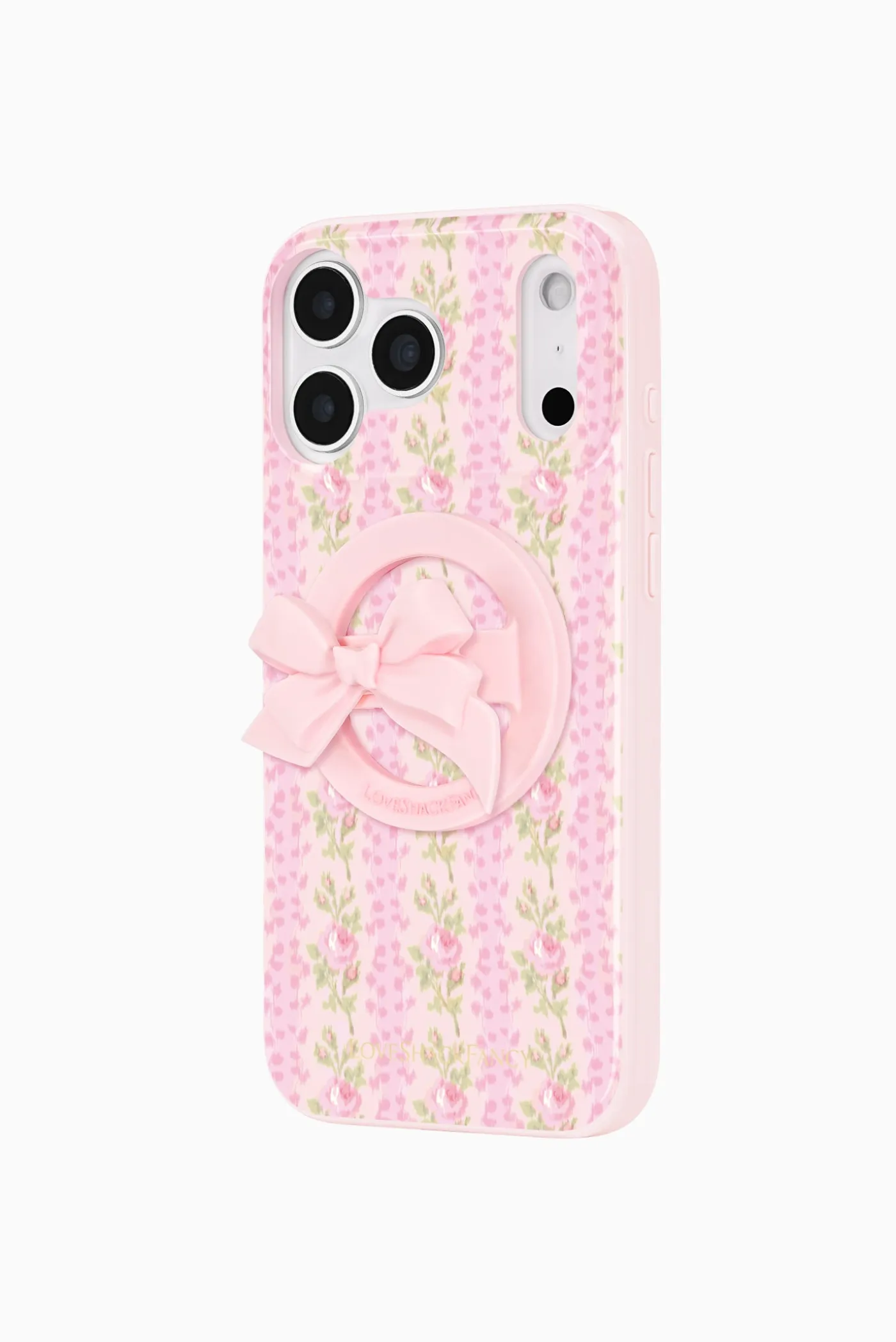 Case-Mate x LoveShackFancy Magnetic Bow Phone Loop Grip Works With MagSafe - Pink