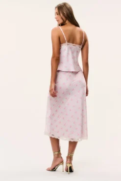 Castle Floral Satin Maxi Skirt