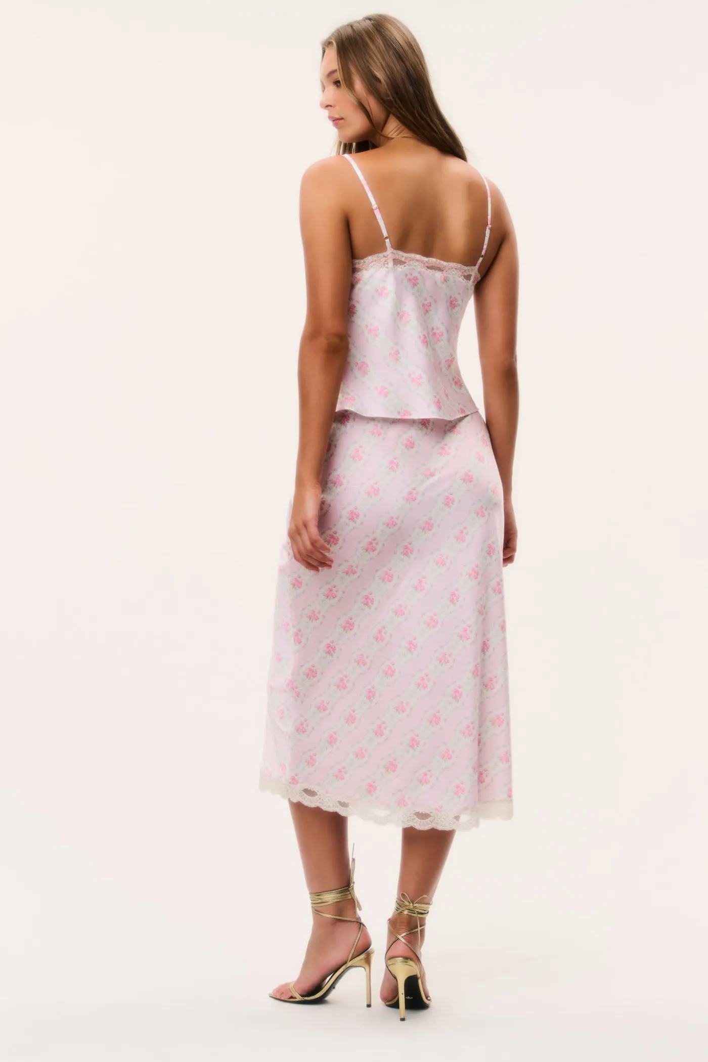 Castle Floral Satin Maxi Skirt