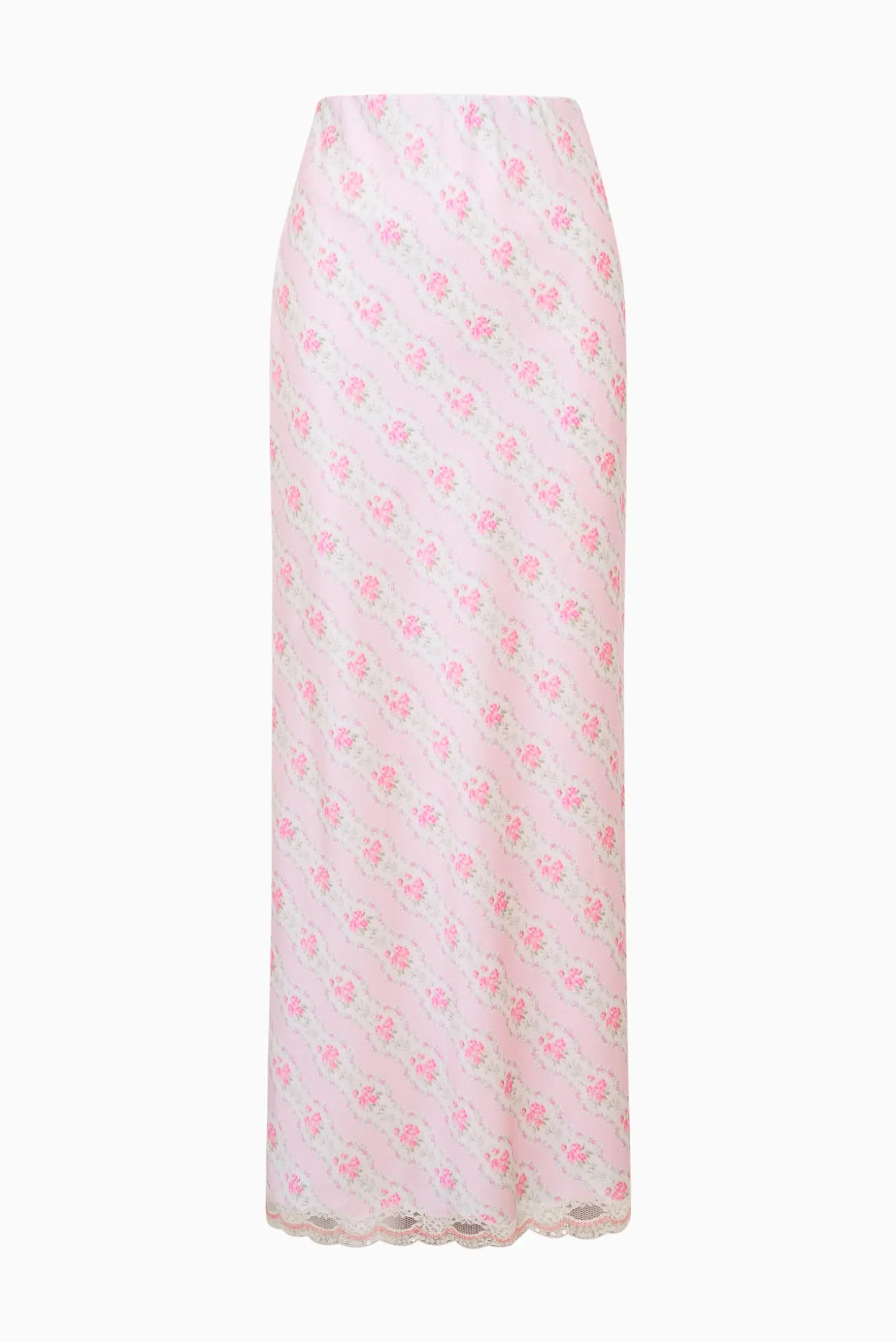 Castle Floral Satin Maxi Skirt