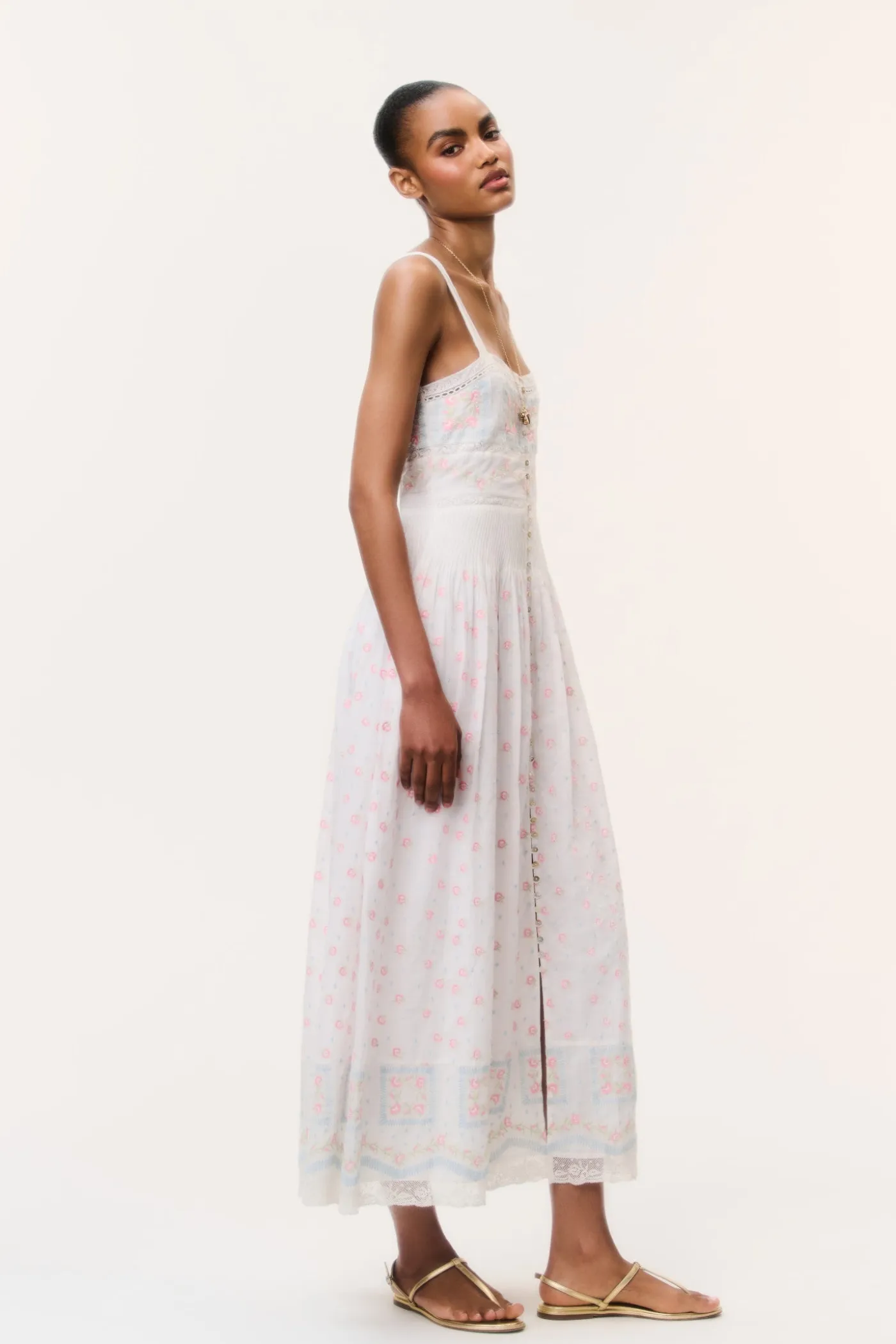 Cerys Embroidered Cotton Maxi Dress