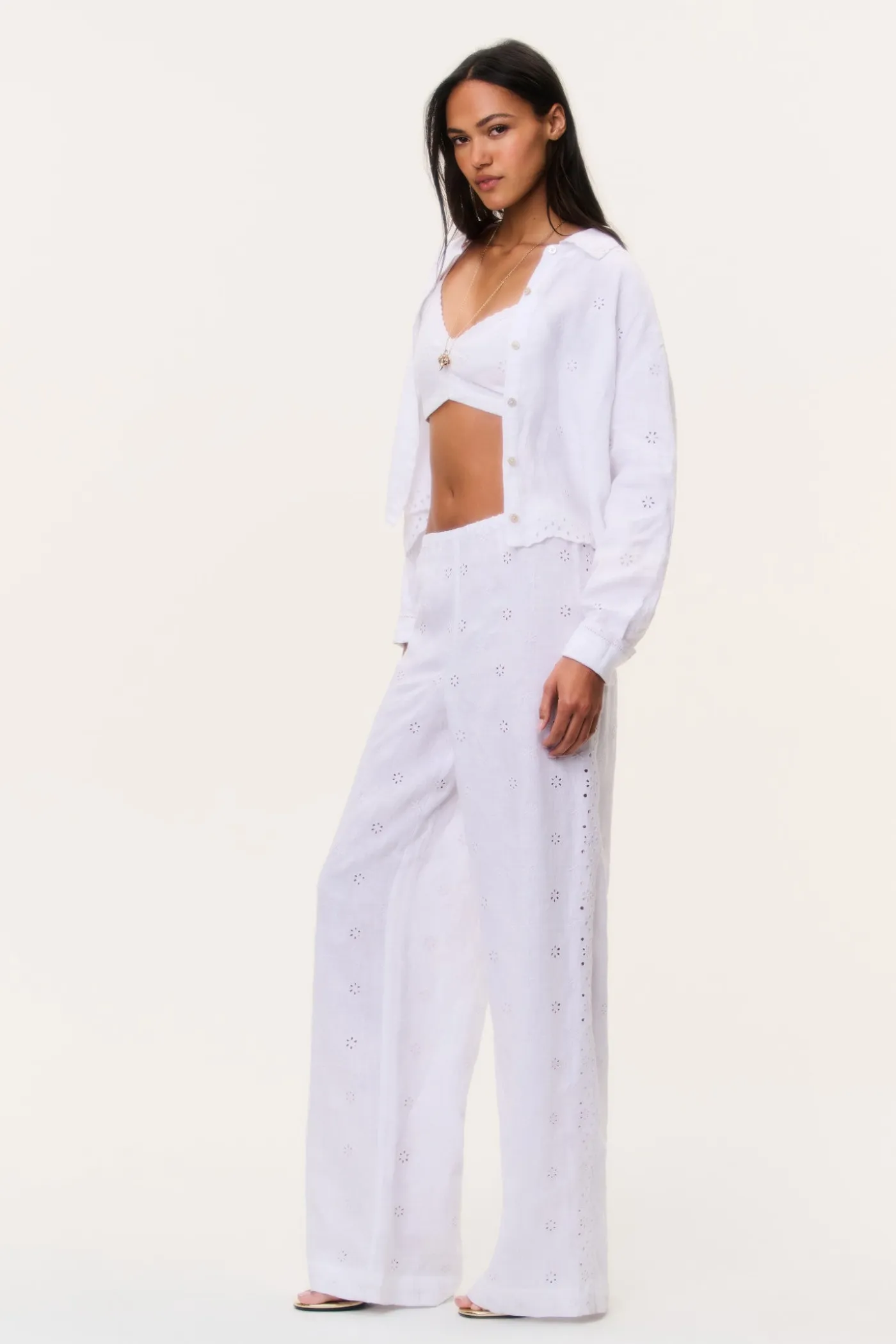 Cinna Eyelet Linen Pant