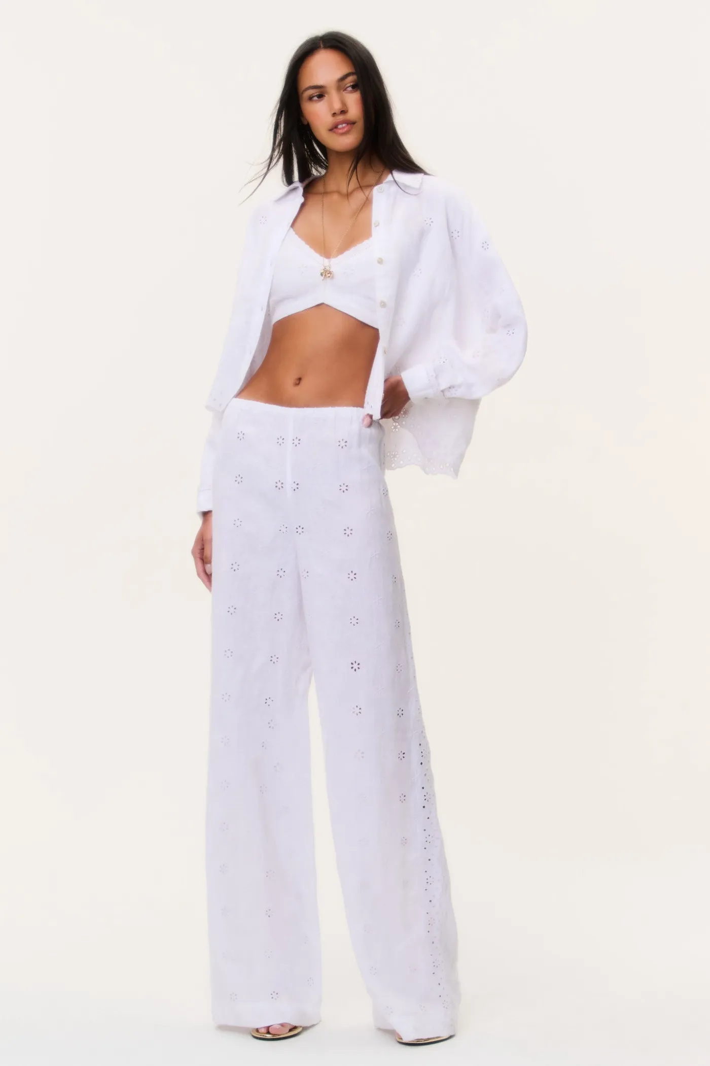 Cinna Eyelet Linen Pant
