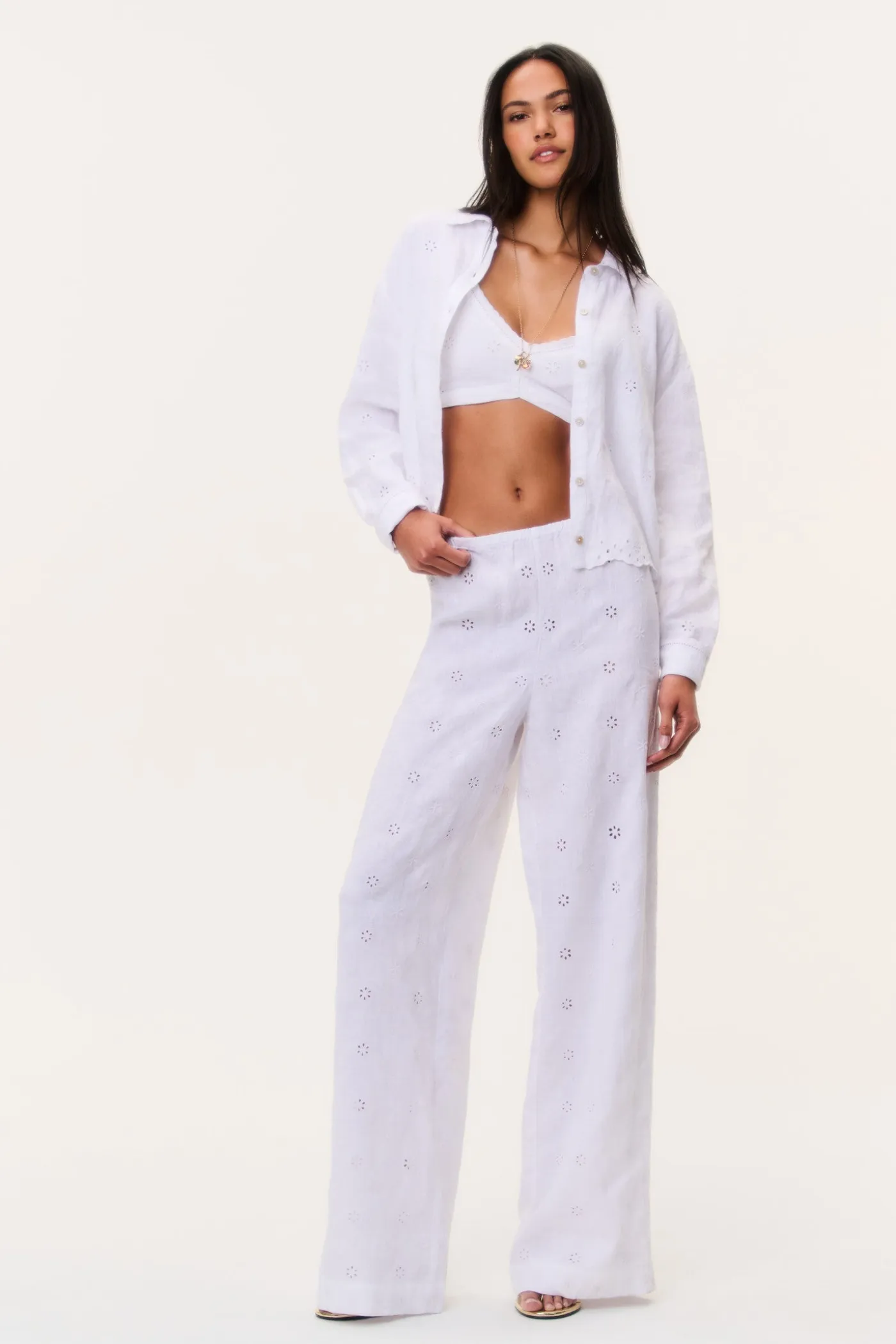 Cinna Eyelet Linen Pant