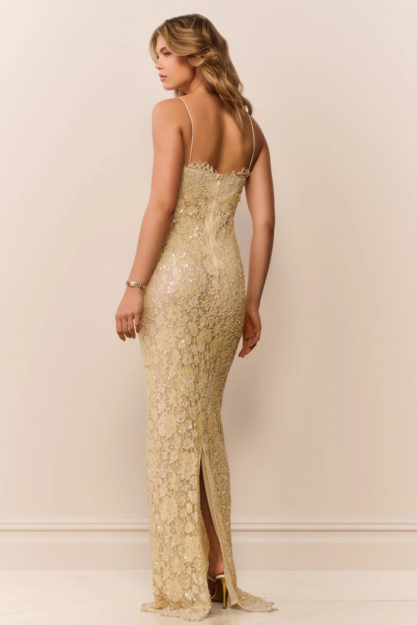 Ciona Sequin Lace Gown