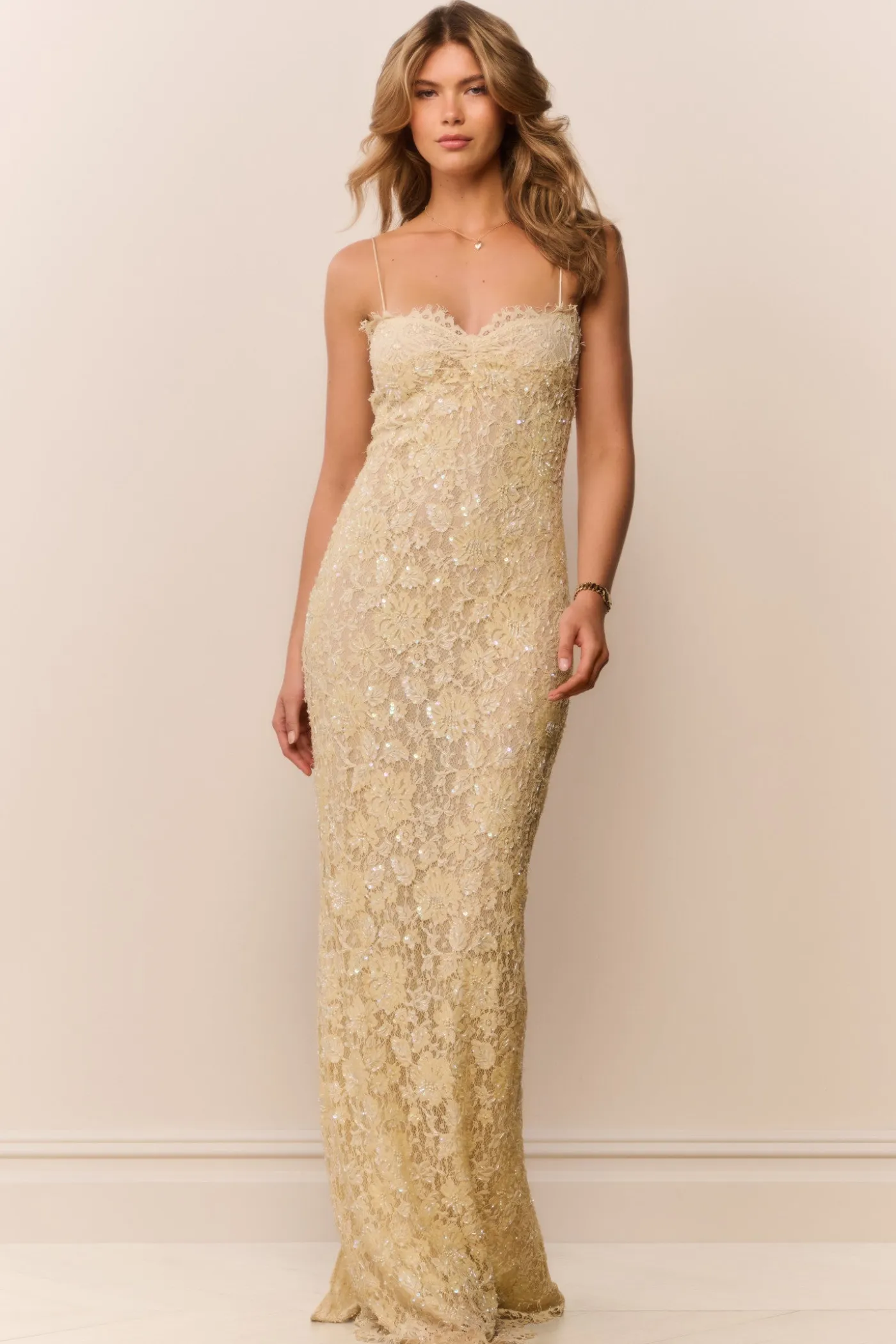 Ciona Sequin Lace Gown