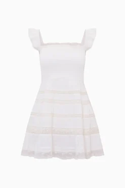 Colbera Lace-Trimmed Cotton Mini Dress