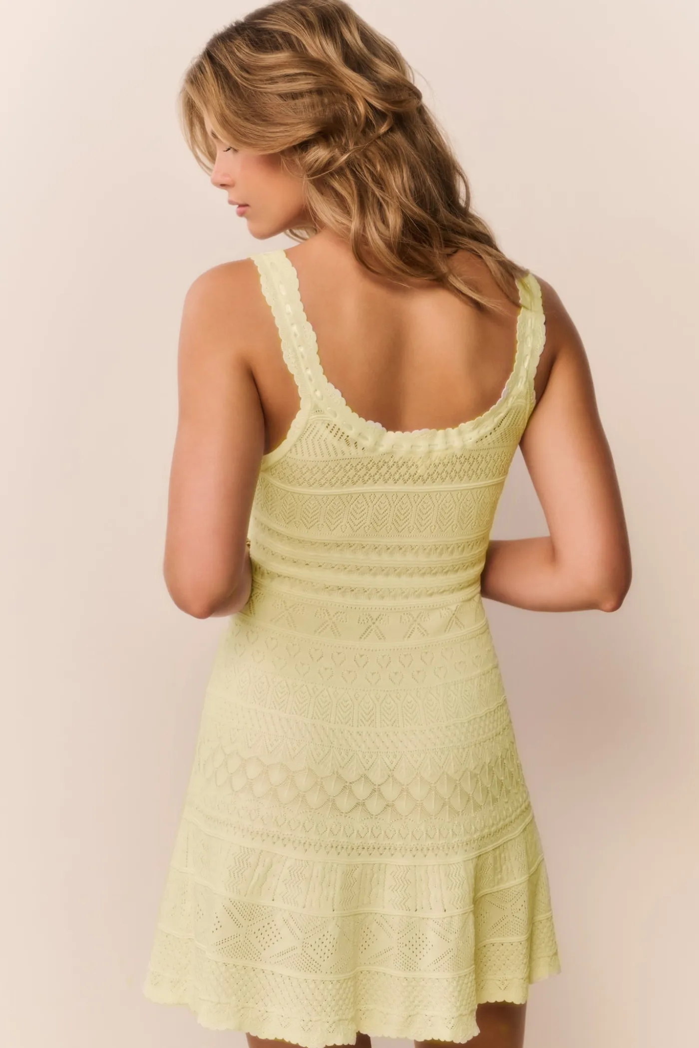 Darlena Fine Pointelle Knit Mini Dress
