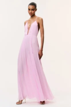 Dayna Chiffon Open Back Maxi Dress