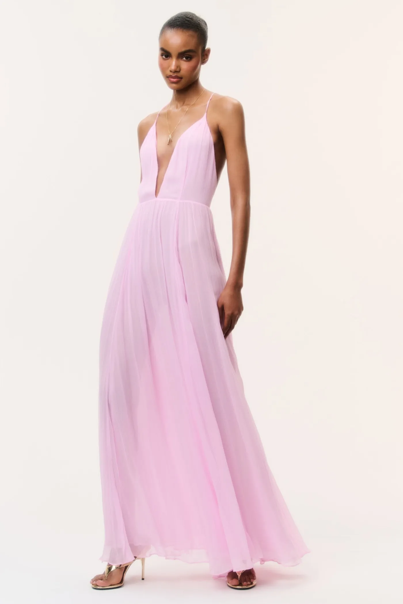Dayna Chiffon Open Back Maxi Dress