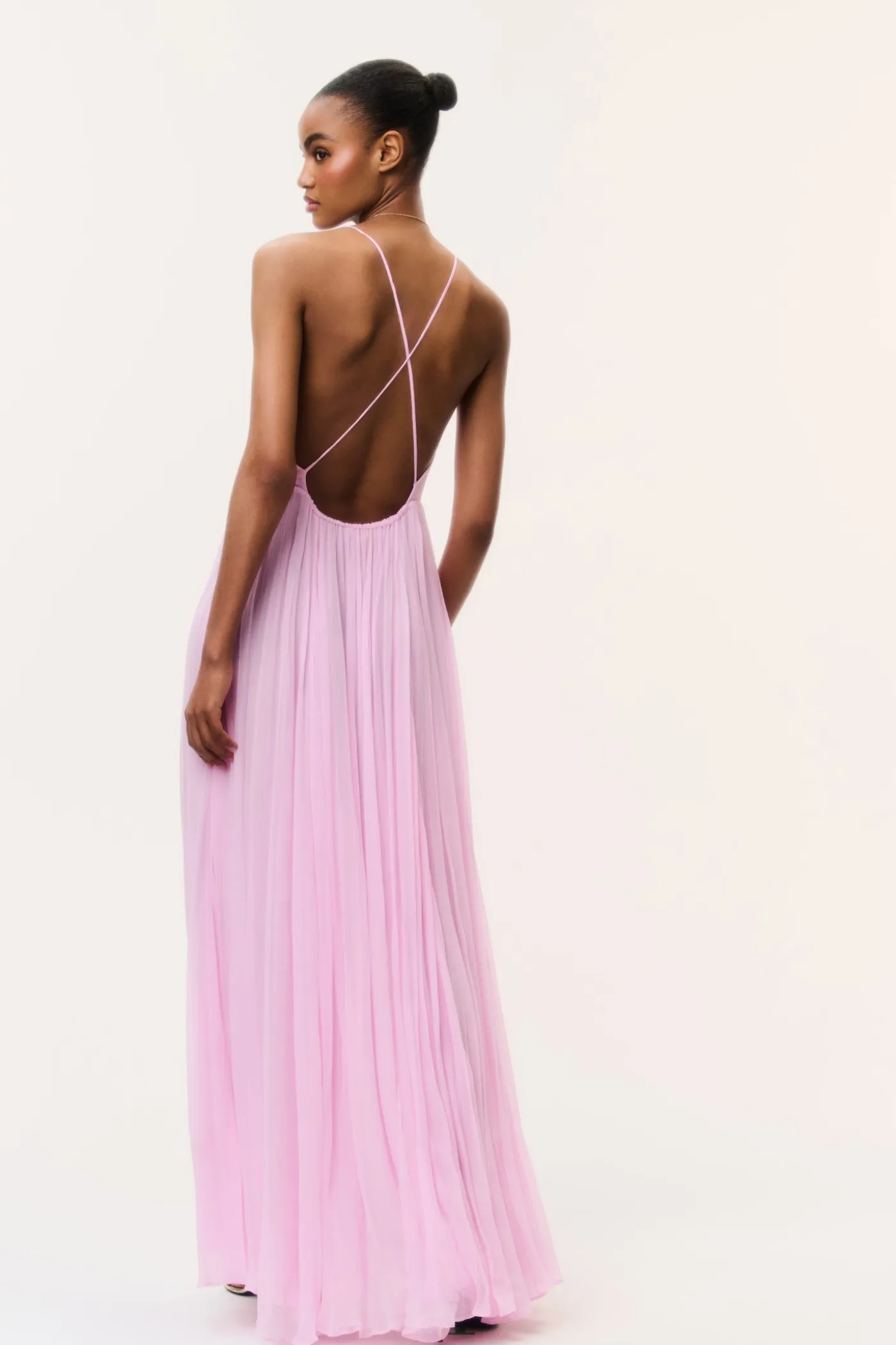 Dayna Chiffon Open Back Maxi Dress