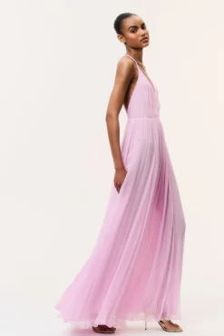 Dayna Chiffon Open Back Maxi Dress