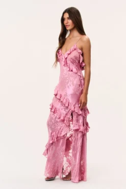 Dean Silk-Blend Ruffle Maxi Dress