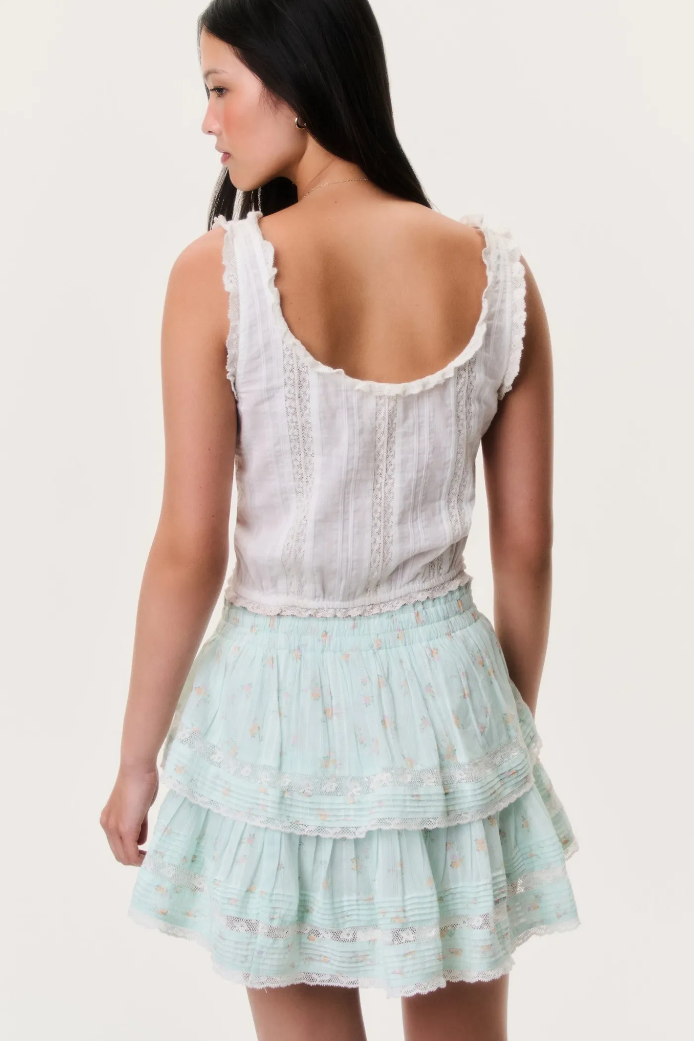 Ditsy Floral Ruffle Mini Skirt
