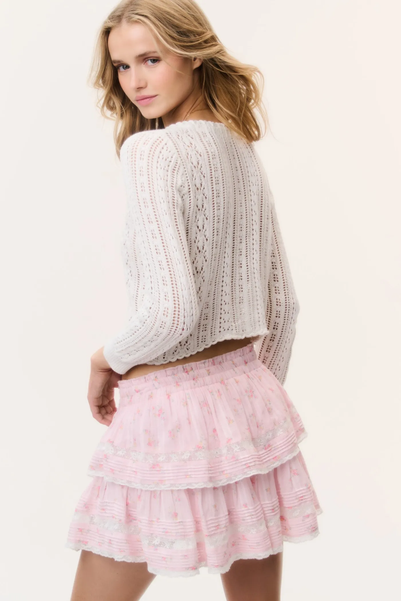 Ditsy Floral Ruffle Mini Skirt